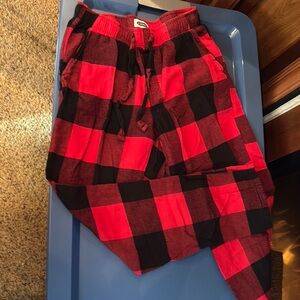 Red and Black Plaid Jogger Pants